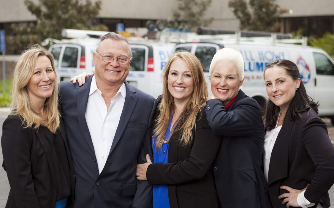 Bill Howe, of Bill Howe Plumbing, and his family
